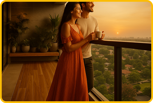 Couple looking at sunset